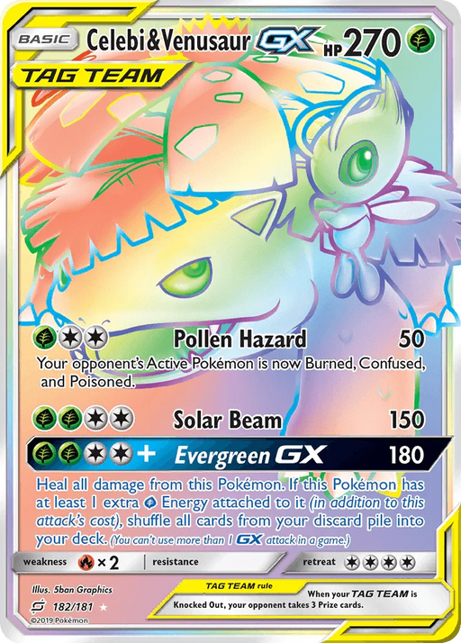 Celebi & Venusaur GX (182/181) [Sun & Moon: Team Up] - for just $49.75! 
