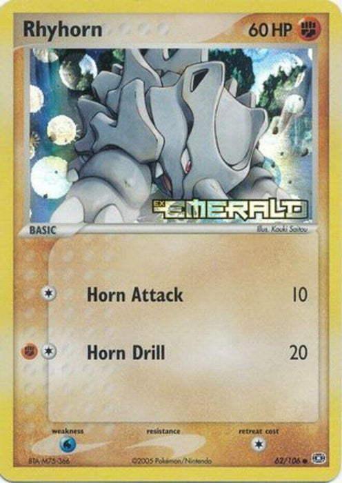 Rhyhorn (62/106) (Stamped) [EX: Emerald] - for just $19.35! 