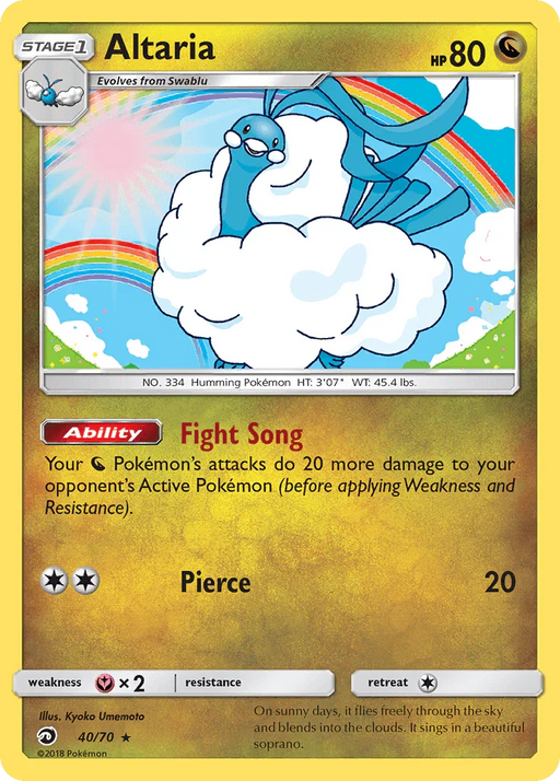 Altaria (40/70) [Sun & Moon: Dragon Majesty] - for just $0.80! 