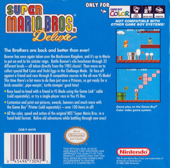 Super Mario Bros. Deluxe – Game Boy Color (GBC) - for just $0! 