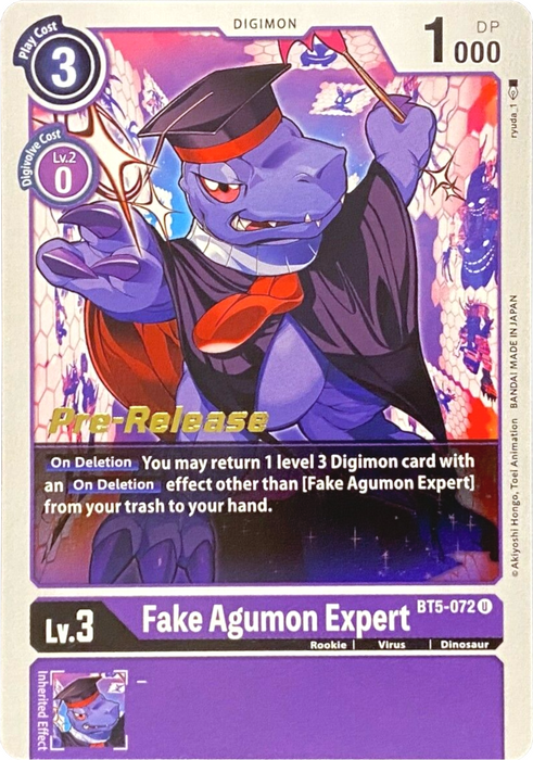 Fake Agumon Expert [BT5-072] [Battle of Omni Pre-Release Promos] - Just $0.09! Shop now at Retro Gaming of Denver