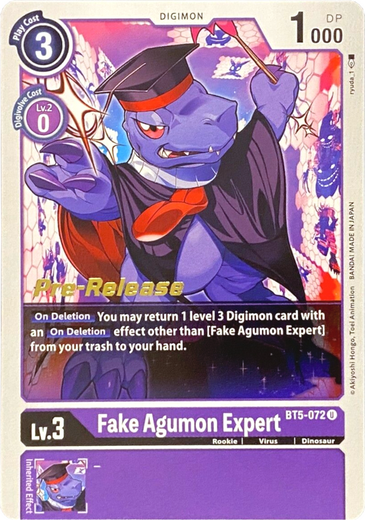 Fake Agumon Expert [BT5-072] [Battle of Omni Pre-Release Promos] - Just $0.09! Shop now at Retro Gaming of Denver