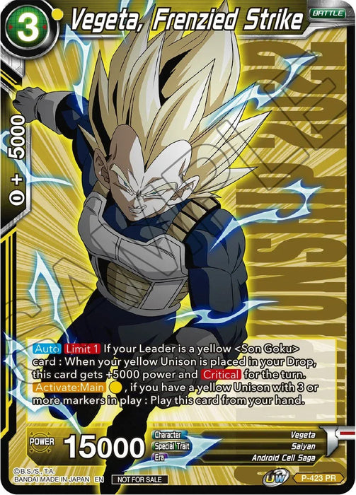 Vegeta, Frenzied Strike (Championship Pack 2022 Vol.2) (P-423) [Promotion Cards] - for just $1! 