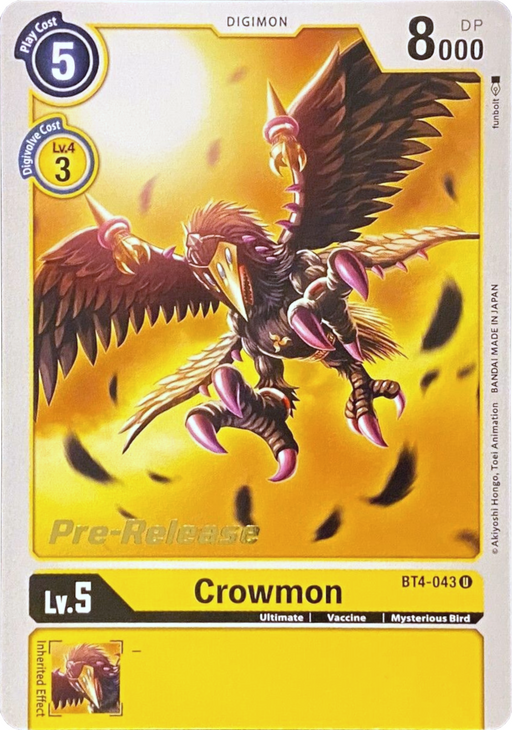 Crowmon [BT4-043] [Great Legend Pre-Release Promos] - Just $0.09! Shop now at Retro Gaming of Denver