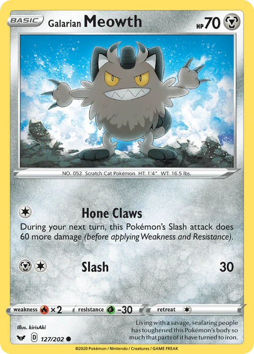 Galarian Meowth (127/202) [Sword & Shield: Base Set] - for just $0.10! 