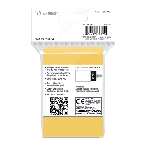 Ultra PRO: Small 60ct Sleeves - PRO-Gloss (Yellow) - Just $0! Shop now at Retro Gaming of Denver