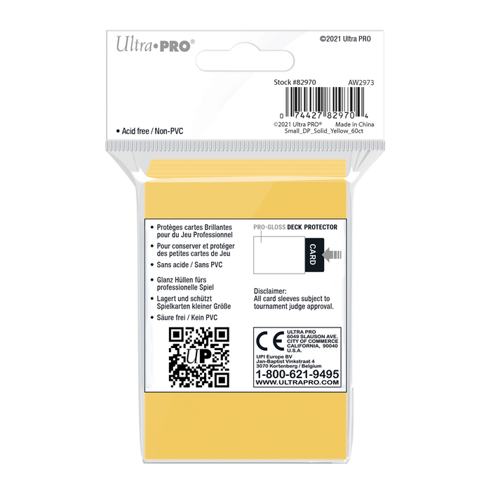 Ultra PRO: Small 60ct Sleeves - PRO-Gloss (Yellow) - Just $0! Shop now at Retro Gaming of Denver