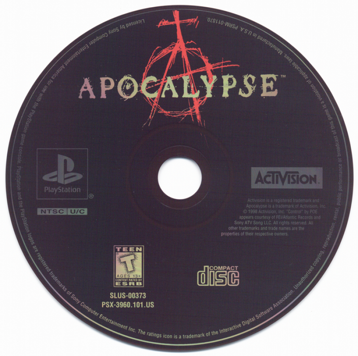 Apocalypse – PlayStation 1 (PS1) - for just $14.99! 