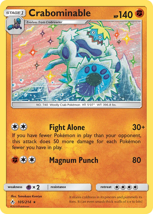 Crabominable (105/214) [Sun & Moon: Unbroken Bonds] - for just $0.15! 
