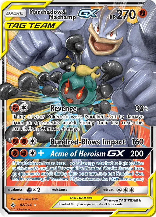 Marshadow & Machamp GX (82/214) [Sun & Moon: Unbroken Bonds] - for just $12.50! 