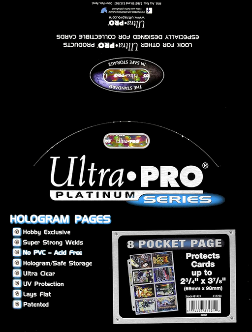 Ultra PRO: Platinum Hologram 8-Pocket Pages - 3-Holes (3.5" x 2-3/4" / 100-Pack) - for just $0! 