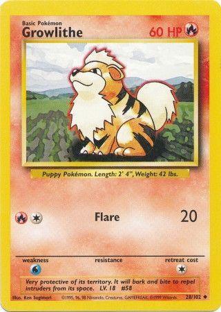 Growlithe (28/102) [Base Set Unlimited] - for just $0.60! 