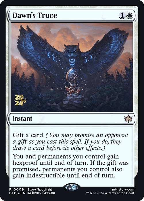 Dawn's Truce (PRE-009) - Bloomburrow Promos Foil - for just $3.23! 