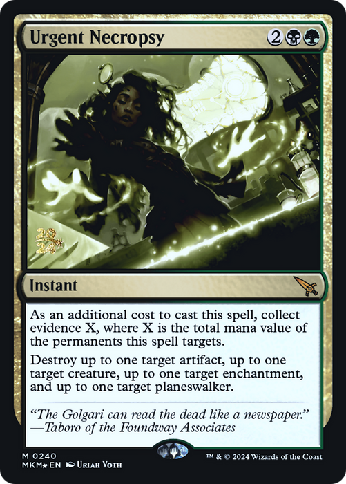 Urgent Necropsy (PRE-240) - Murders at Karlov Manor Promos Foil - for just $0.22! 