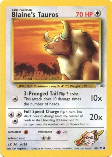 Blaine's Tauros (64/132) [Gym Heroes Unlimited] - for just $0.45! 