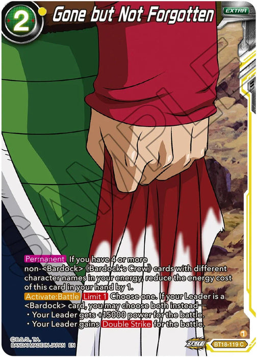 Gone but Not Forgotten (BT18-119) [Dawn of the Z-Legends] - for just $0.10! 