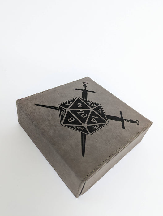 D20 Swords - Vegan Leather Dice Box - for just $34.99! 