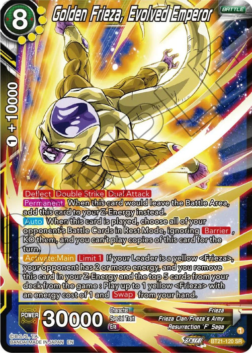 Golden Frieza, Evolved Emperor (BT21-120) [Wild Resurgence] - for just $0.15! 