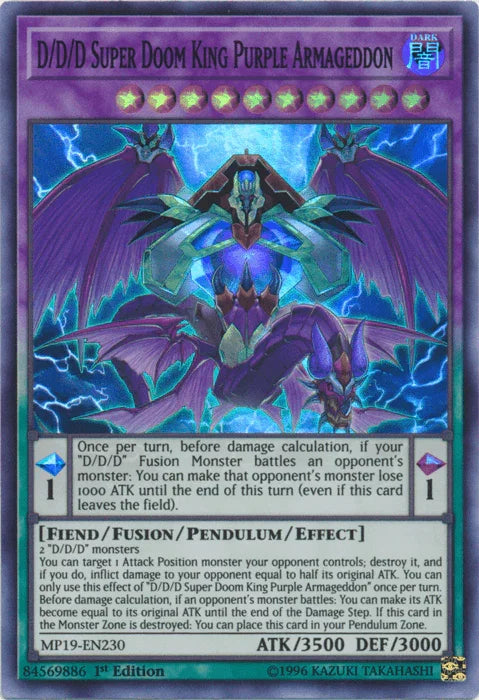 D/D/D Super Doom King Purple Armageddon [MP19-EN230] Super Rare - for just $0.15! 
