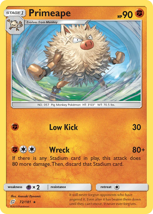 Primeape (72/181) [Sun & Moon: Team Up] - for just $0.15! 