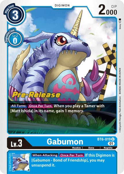 Gabumon [BT6-019] [Double Diamond Pre-Release Cards] - Just $0.70! Shop now at Retro Gaming of Denver