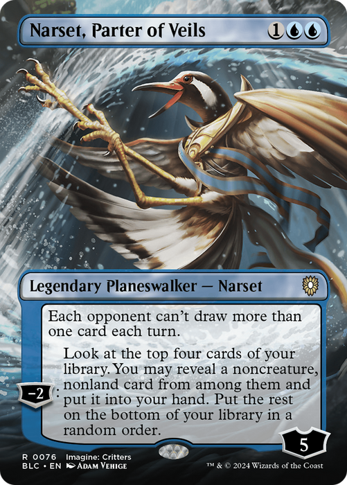 Narset, Parter of Veils (BLC-076) - Bloomburrow Commander (Borderless) - for just $1.10! 