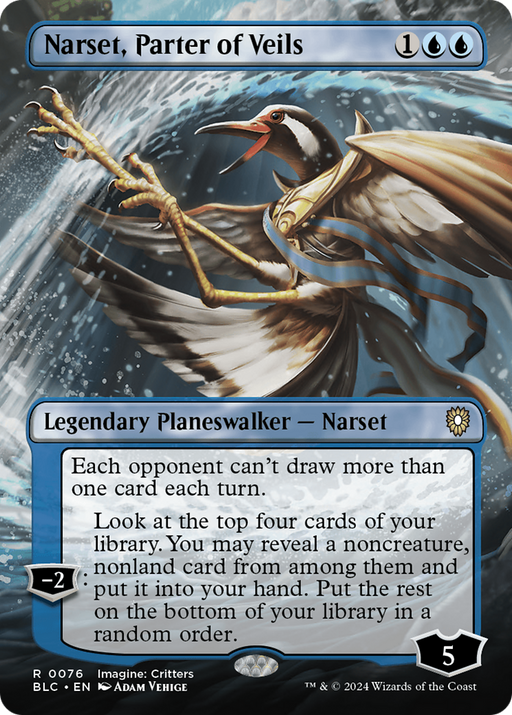 Narset, Parter of Veils (BLC-076) - Bloomburrow Commander (Borderless) - for just $1.25! 