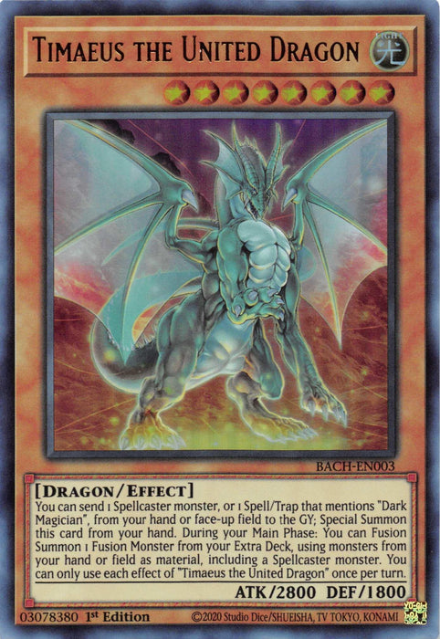 Timaeus the United Dragon [BACH-EN003] Ultra Rare - for just $1.70! 