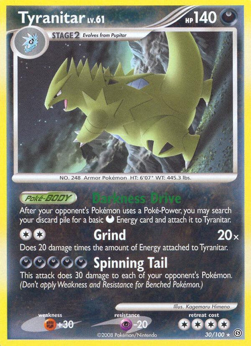 Tyranitar (30/100) (Theme Deck Exclusive) [Diamond & Pearl: Stormfront] - for just $8.60! 