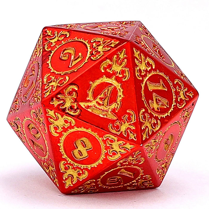 Wizard Solid Metal Polyhedral Dice Set - Red with Gold - for just $39.99! 