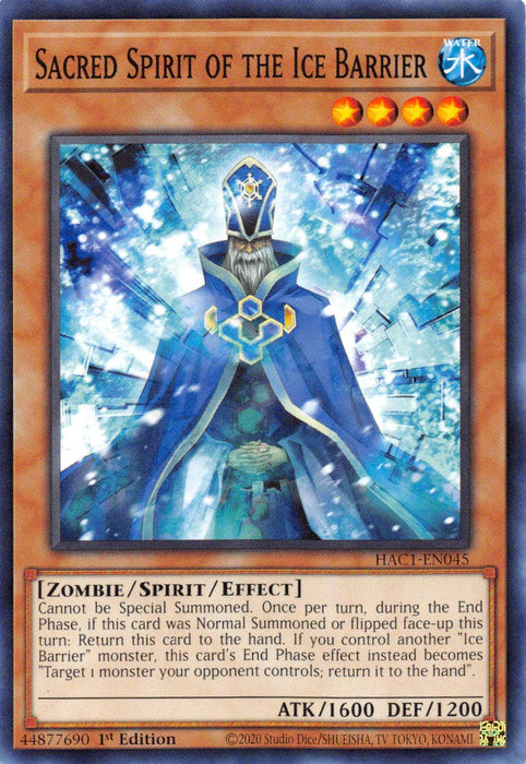 Sacred Spirit of the Ice Barrier [HAC1-EN045] Common - for just $0.10! 