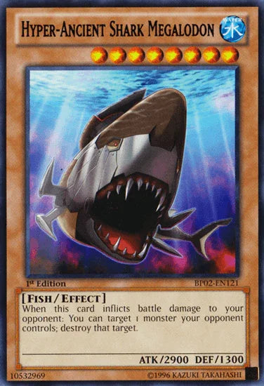 Hyper-Ancient Shark Megalodon [BP02-EN121] Mosaic Rare - for just $0.10! 