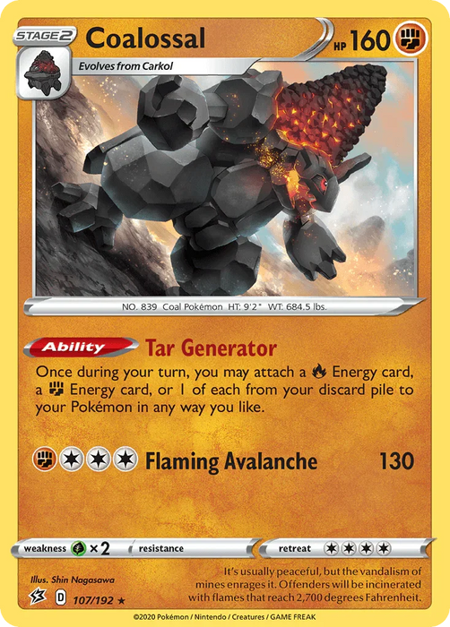 Coalossal (107/192) [Sword & Shield: Rebel Clash] - for just $0.15! 
