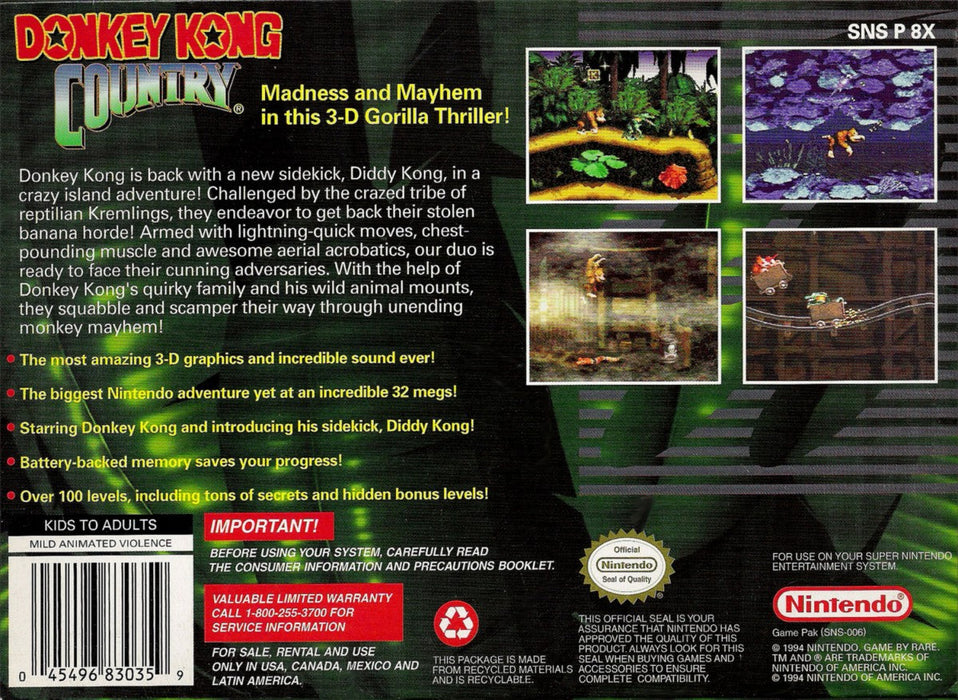 Donkey Kong Country – Super Nintendo Entertainment System (SNES) - for just $22.99! 
