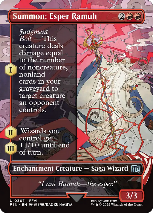 Summon: Esper Ramuh (FIN-367) - FINAL FANTASY: (enchantment) (Borderless) - for just $0.07! 