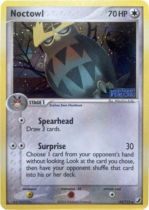 Noctowl (43/115) (Stamped) [EX: Unseen Forces] - for just $9.90! 