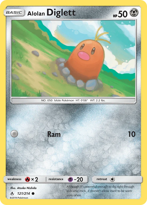 Alolan Diglett (121/214) [Sun & Moon: Unbroken Bonds] - for just $0.10! 
