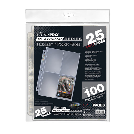 Ultra PRO: Platinum Hologram 4-Pocket Pages - 3-Holes (25-Pack) - for just $0! 