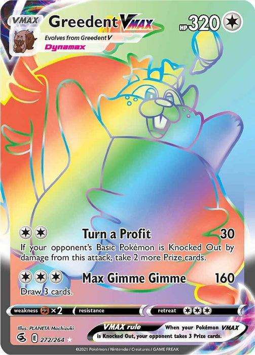 Greedent VMAX (272/264) [Sword & Shield: Fusion Strike] - for just $3.20! 