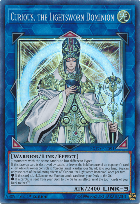 Curious, the Lightsworn Dominion [EXFO-EN091] Super Rare - for just $0.40! 