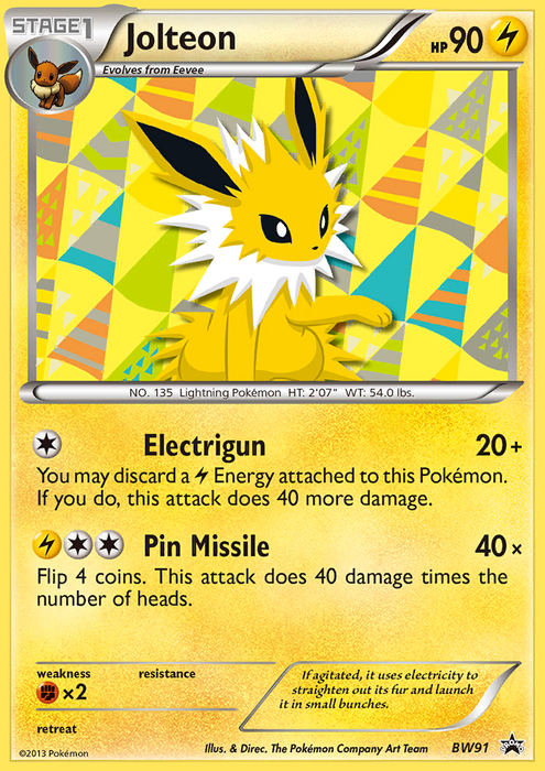 Jolteon (BW91) [Black & White: Black Star Promos] - Just $7! Shop now at Retro Gaming of Denver