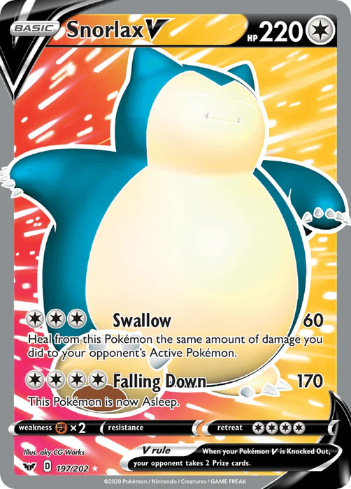Snorlax V (197/202) [Sword & Shield: Base Set] - for just $11.80! 