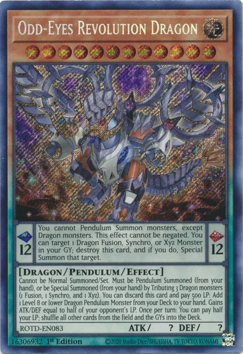Odd-Eyes Revolution Dragon [ROTD-EN083] Secret Rare - for just $3.50! 