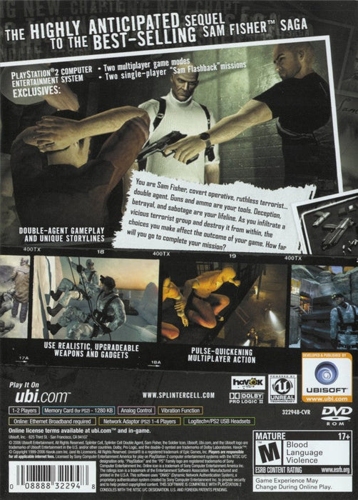 Tom Clancy's Splinter Cell: Double Agent – PlayStation 2 (PS2) - for just $0! 