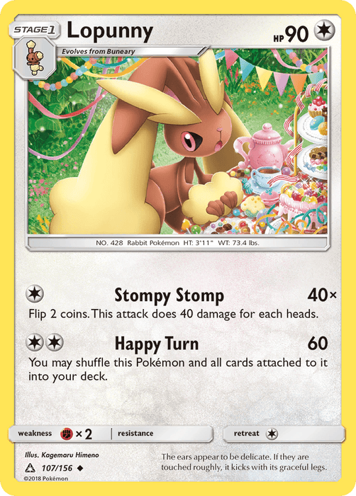 Lopunny (107/156) [Sun & Moon: Ultra Prism] - for just $0.15! 