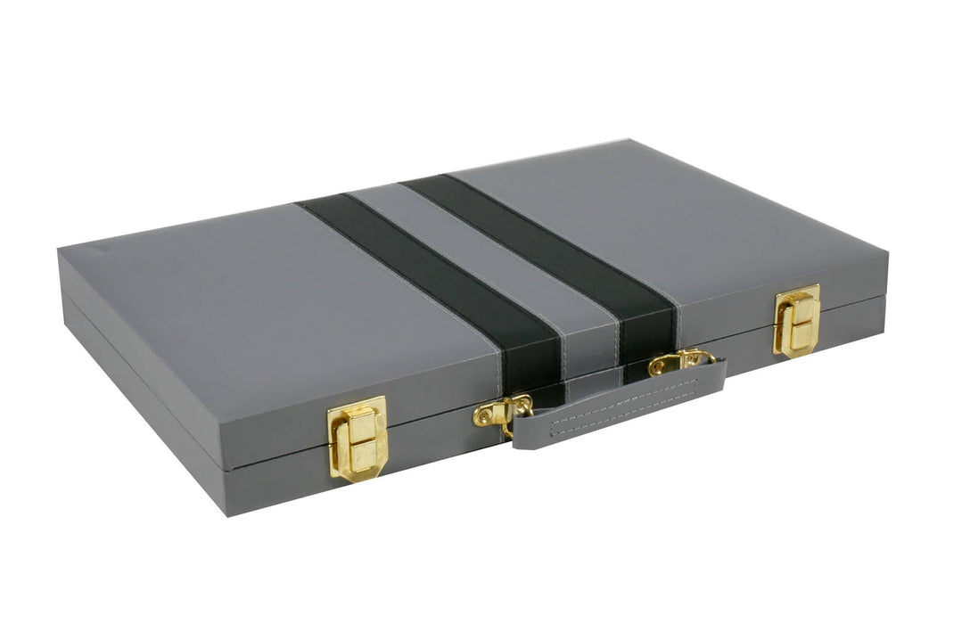 Backgammon- 15" Grey Vinyl Backgammon Set - for just $79.99! 