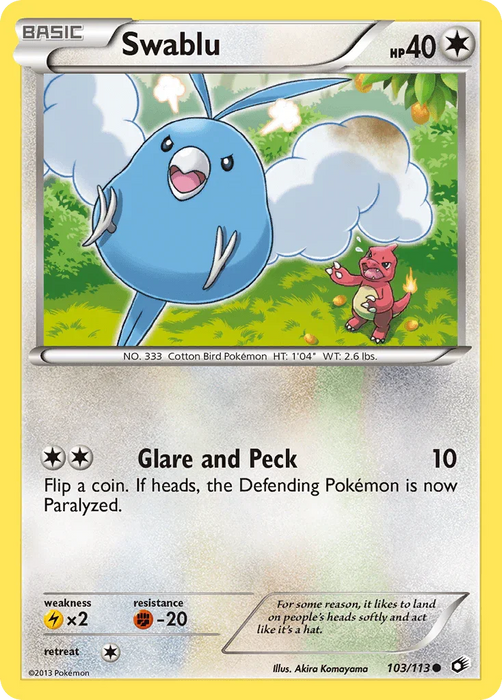 Swablu (103/113) [Black & White: Legendary Treasures] - for just $0.40! 