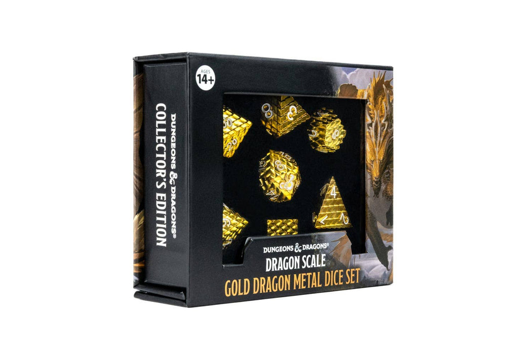 D&D Dragon Scale Metal Dice Set — Gold - for just $49.99! 
