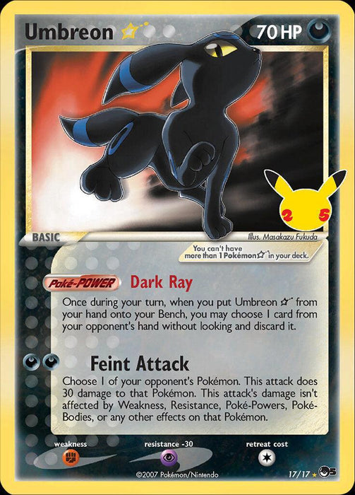 Umbreon (17/17) (Star) [Celebrations: 25th Anniversary - Classic Collection] - for just $47.55! 