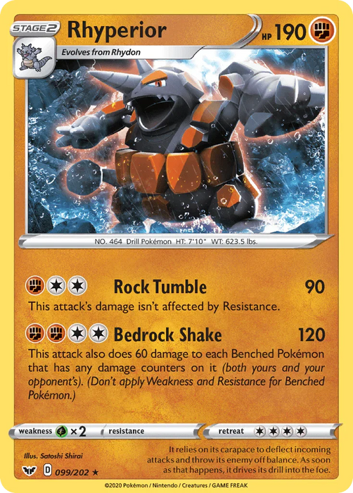 Rhyperior (099/202) [Sword & Shield: Base Set] - for just $0.15! 